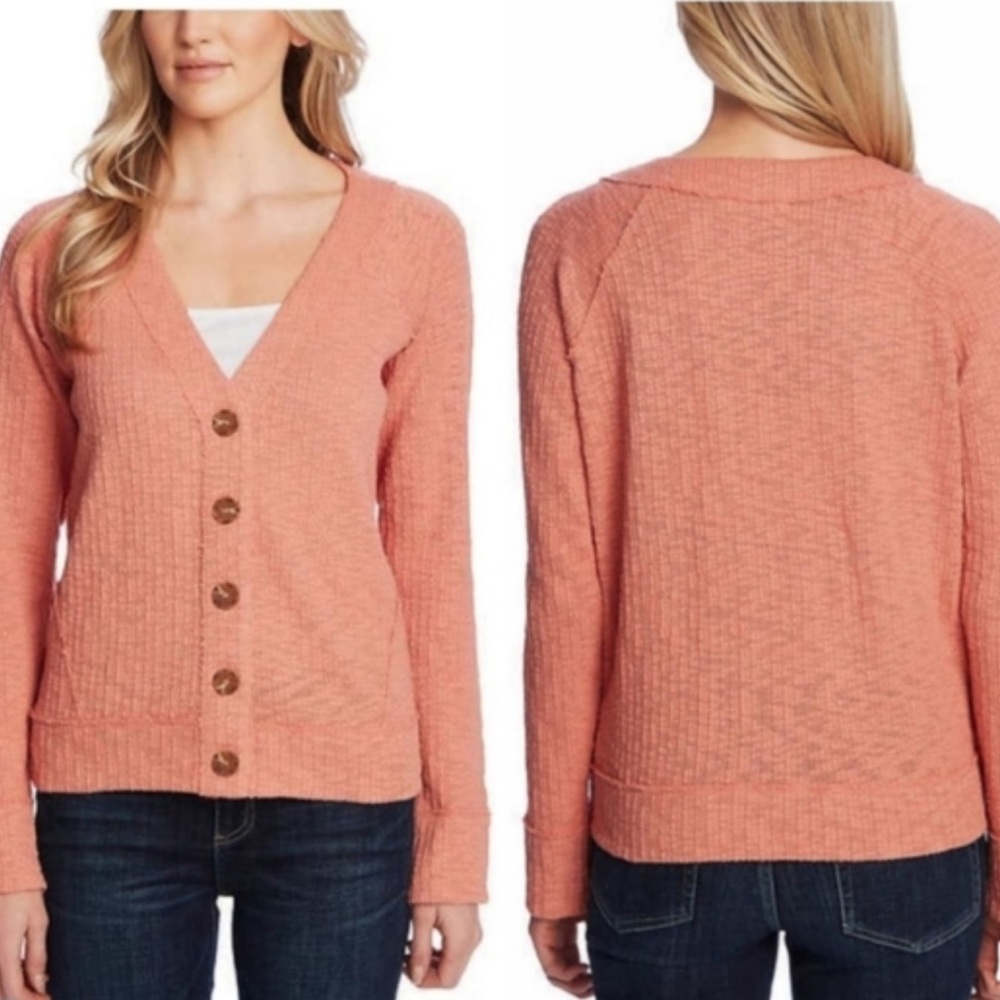 VINCE CAMUTO Button Front Peachy Cardigan  Size  L